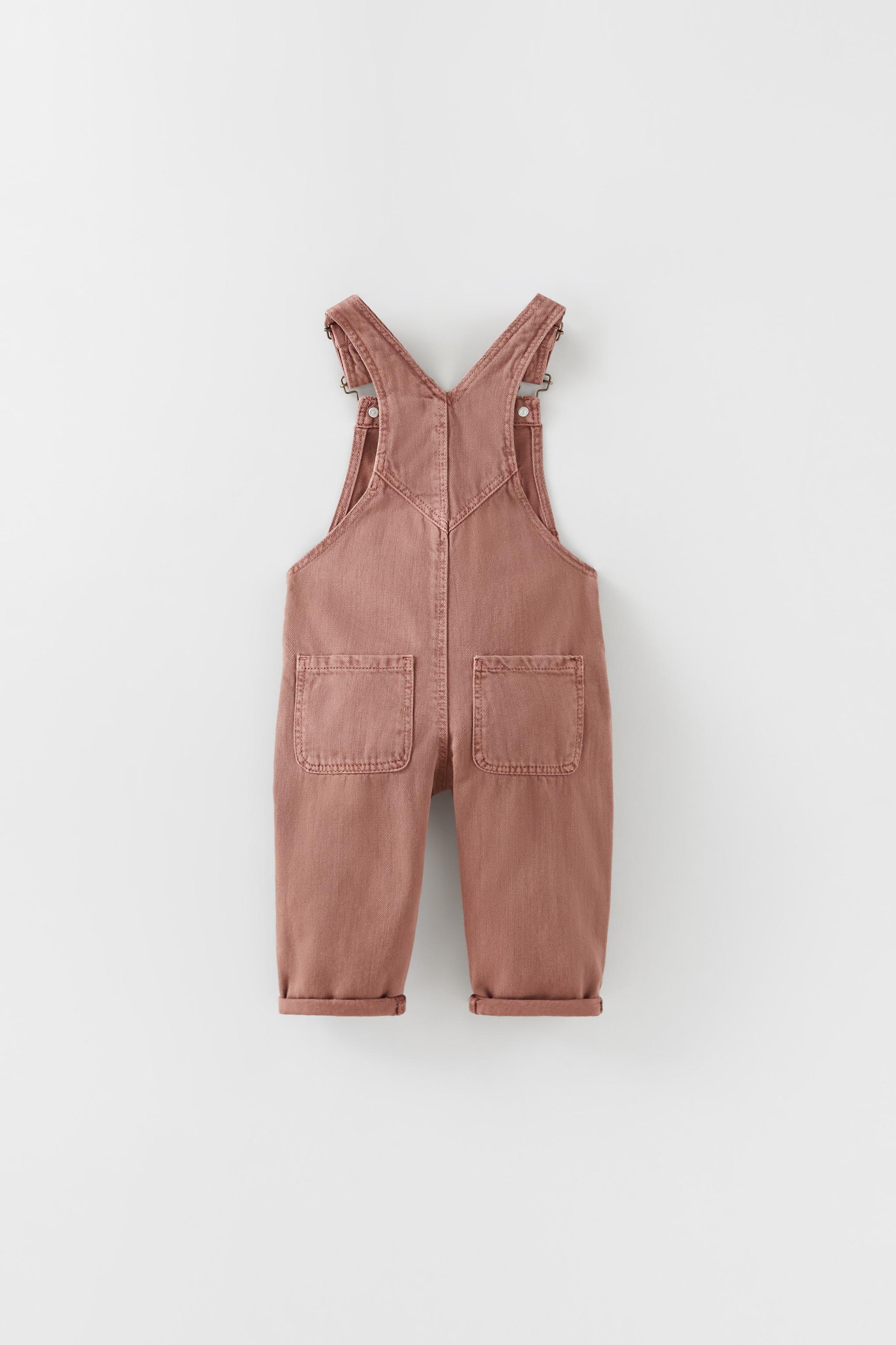 PLAIN DENIM DUNGAREES Brick ZARA United Kingdom